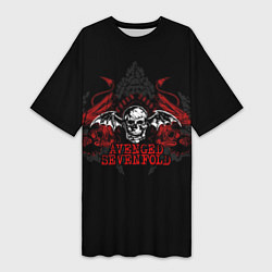 Футболка женская длинная Avenged Sevenfold: Fly Skull, цвет: 3D-принт