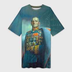 Женская длинная футболка Георгий Жуков: Маршал Победы