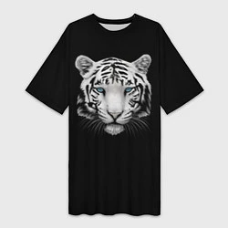Женская длинная футболка Голова белого тигра