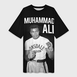 Футболка женская длинная Muhammad Ali, цвет: 3D-принт