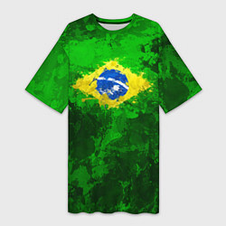 Футболка женская длинная Бразилия, цвет: 3D-принт