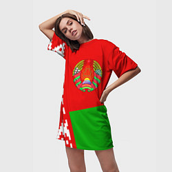 Футболка женская длинная Патриот Беларуси, цвет: 3D-принт — фото 2