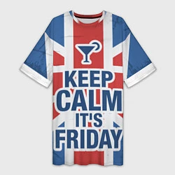 Женская длинная футболка Keep calm its friday