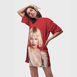 Футболка женская длинная Taylor Swift, цвет: 3D-принт — фото 2