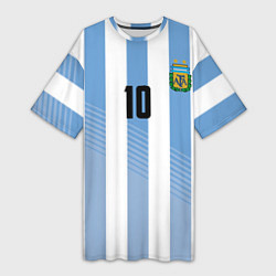 Женская длинная футболка Месси - сборная Аргентины