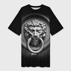Женская длинная футболка Скульптура льва