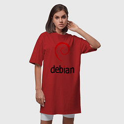 Футболка женская-платье Debian, цвет: красный — фото 2