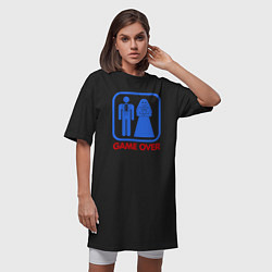 Футболка женская-платье Game over, цвет: черный — фото 2