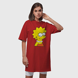 Футболка женская-платье Lisa Simpson, цвет: красный — фото 2