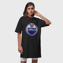 Футболка женская-платье Edmonton Oilers, цвет: черный — фото 2