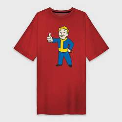 Футболка женская-платье Fallout Boy, цвет: красный