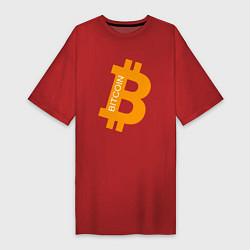 Футболка женская-платье Bitcoin Boss, цвет: красный