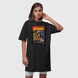 Футболка женская-платье Pulp Fiction Cover, цвет: черный — фото 2