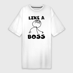 Футболка женская-платье Like a boss, цвет: белый