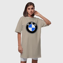 Футболка женская-платье Logo BMW, цвет: миндальный — фото 2