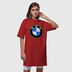 Футболка женская-платье Logo BMW, цвет: красный — фото 2