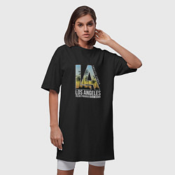 Футболка женская-платье Los Angeles Summer, цвет: черный — фото 2