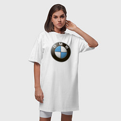 Футболка женская-платье BMW, цвет: белый — фото 2