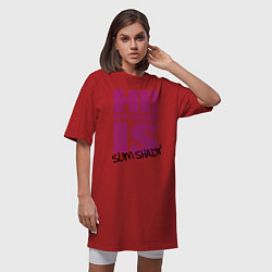 Футболка женская-платье Slim shady, цвет: красный — фото 2