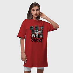 Футболка женская-платье Slipknot Masks, цвет: красный — фото 2