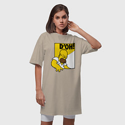 Футболка женская-платье Homer D'OH!, цвет: миндальный — фото 2