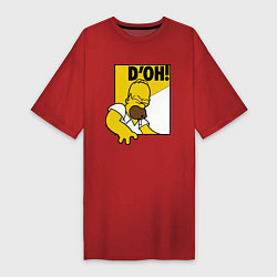 Футболка женская-платье Homer D'OH!, цвет: красный