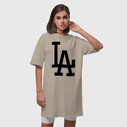 Футболка женская-платье LA: Los Angeles, цвет: миндальный — фото 2