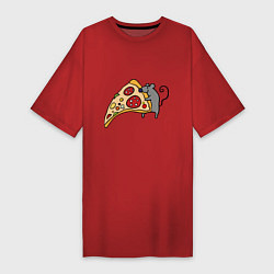 Женская футболка-платье Кусочек пиццы парная