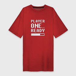 Футболка женская-платье Ready Player One Loading, цвет: красный