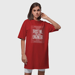Футболка женская-платье I'm an Engineer, цвет: красный — фото 2