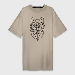 Женская футболка-платье Полигональный волк