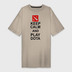 Женская футболка-платье Keep Calm & Play Dota