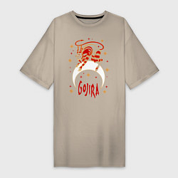 Футболка женская-платье Gojira: Evil Demon, цвет: миндальный