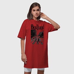 Футболка женская-платье The Beatles: Mono Abbey Road, цвет: красный — фото 2