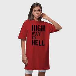 Футболка женская-платье High way to hell, цвет: красный — фото 2
