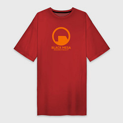 Футболка женская-платье Black Mesa: Research Facility, цвет: красный