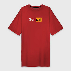 Футболка женская-платье Senpai: Pornhub Style, цвет: красный