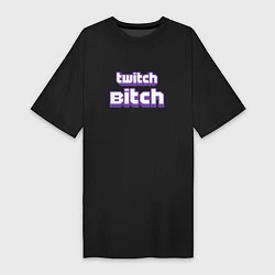 Футболка женская-платье Twitch Bitch, цвет: черный