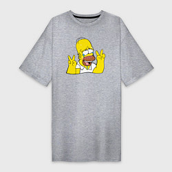 Футболка женская-платье Homer Ahegao, цвет: меланж