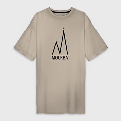 Женская футболка-платье Москва-чёрный логотип-2