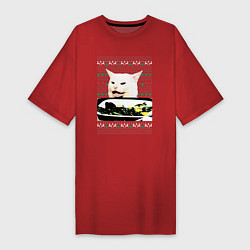 Женская футболка-платье Woman Yelling at a Cat