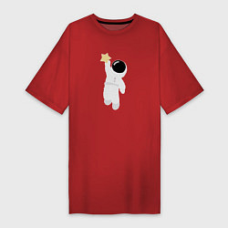 Женская футболка-платье Космонавт и звезда