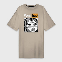 Женская футболка-платье Pornhub Ахегао