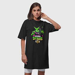 Футболка женская-платье Brawl Stars Virus 8-Bit, цвет: черный — фото 2