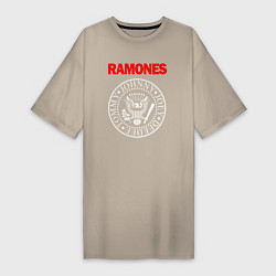 Футболка женская-платье RAMONES, цвет: миндальный