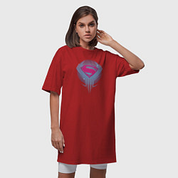 Футболка женская-платье Superman, цвет: красный — фото 2