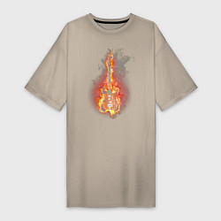Женская футболка-платье Огненная гитара