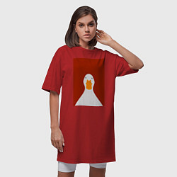 Футболка женская-платье Утка, цвет: красный — фото 2