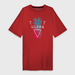 Женская футболка-платье Ананас с надписью Ultra summer