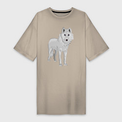Женская футболка-платье Белый волк